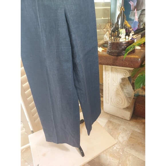 Linda Allard Ellen Tracy Blue Linen Jacket Pant Suit Women's Size 10 Long - Picture 16 of 16